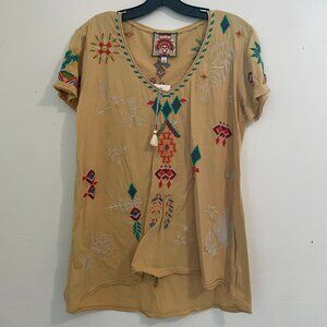 Johnny Was Saguaro Relaxed Tee- Yellow